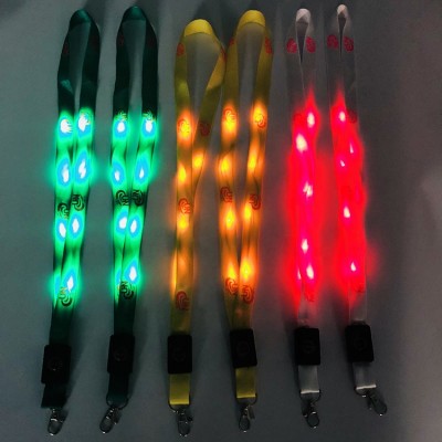 Nylon LED Light up Flashing Neck Straps Lanyard