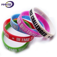 Custom Adjustable Fashion Glitter Debossed Logo Silicone Wristband Bracelet